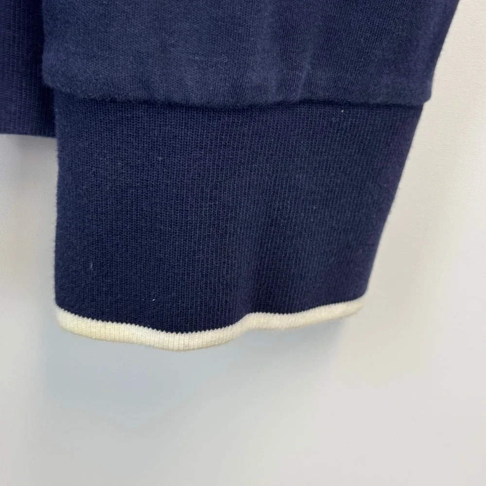 Polo Ralph Lauren Mens Full Zip Track Jacket Navy Blue White Colorblock Large